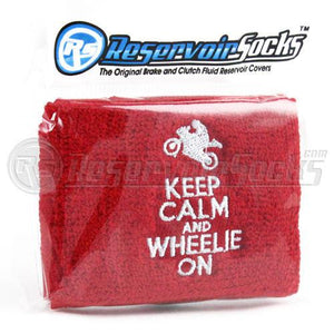 Keep Calm And Wheelie On Brake Reservoir Covers